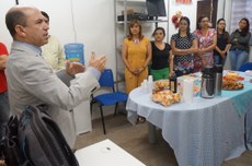 Professor Dr. João Euclides Braga, Diretor do CCS, participa do café da manhã  na inauguração da sala da Coordenação do Mestrado Profissional em Saúde da Família.   Imagens Weltorres