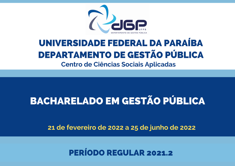 Oferta de disciplinas DGP para o Período Regular - 2021.2