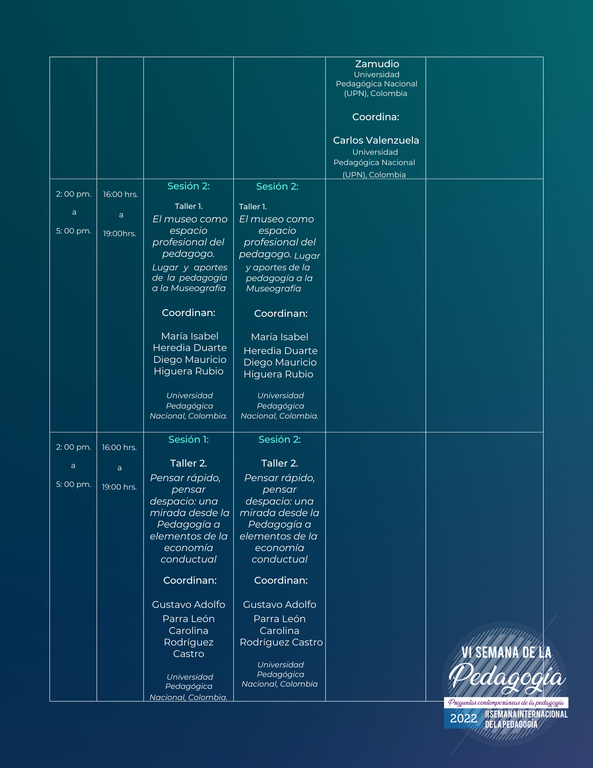 VI SEMANA DE LA PEDAGOGÍA