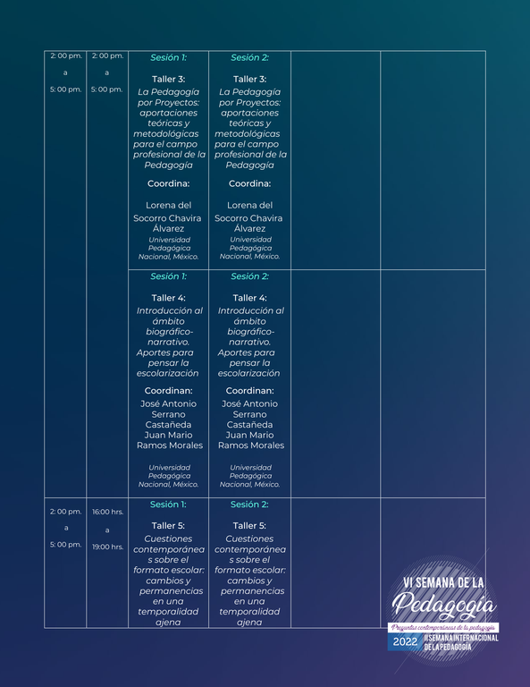 VI SEMANA DE LA PEDAGOGÍA