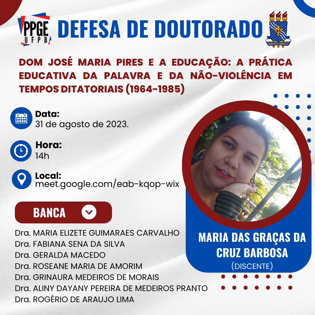 BANCA DE DOUTORADO - MARIA DAS GRAÇAS DA CRUZ BARBOSA