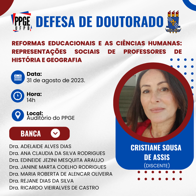 BANCA DE DOUTORADO DE CRISTIANE