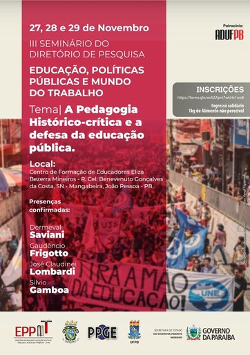 III Seminário do Diretório de Pesquisa: Educação, Políticas Públicas e Mundo do Trabalho