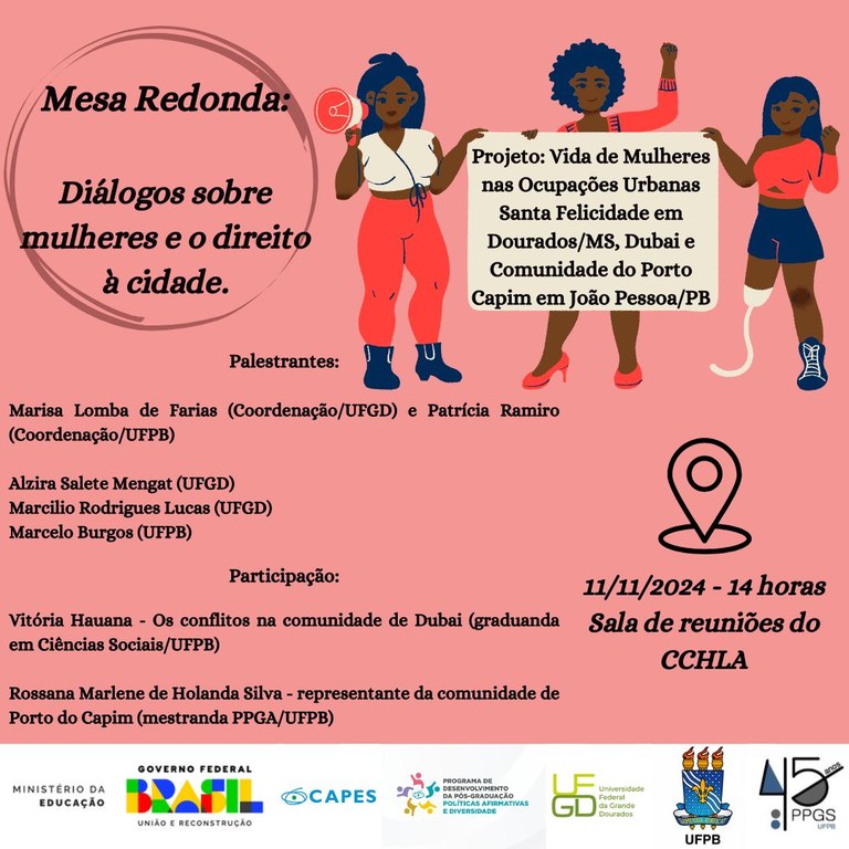 Mesa-Redonda Diálogo sobre mulheres e o direito à cidade