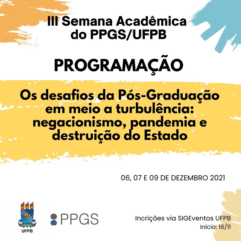 Cartaz - IIIª Semana Acadêmica PPGS - UFPB.jfif