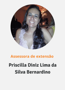 Foto da assessora de extensão Priscilla Diniz Lima da Silva Bernardino